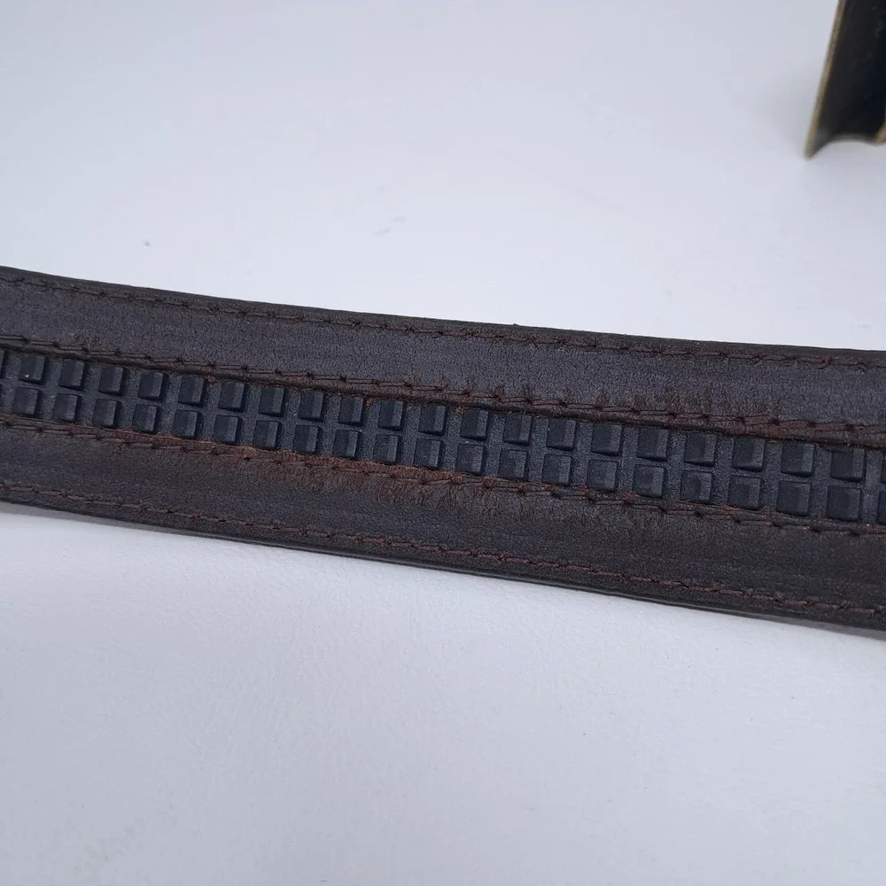 Anson Belt Golf Ball Ratchet Buckle Leather Adjustable Brown No Holes 37